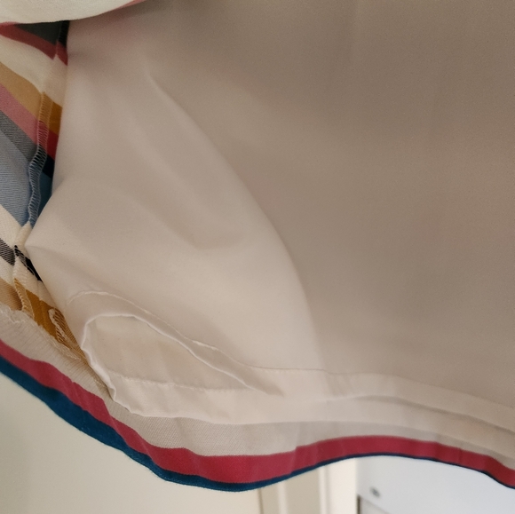 Ann Taylor‎ Loft Women's Striped Pencil Mini Skirt Pink Blue Gold Black White 6 - Picture 5 of 10